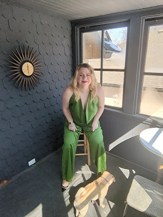 Green Halter Wide-Leg Jumpsuit - Picture 11 of 11